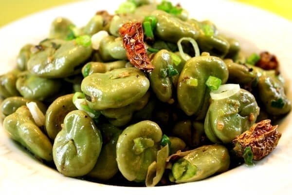 Stir Fried Fava Beans with Szechuan Peppercorns by thewoksoflife.com
