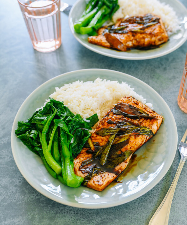 Glazed Salmon recipe in Chinese hongshao or red cooked style